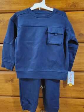Cat & Jack Navy Sweatshirt and Jogger Set with Pocket